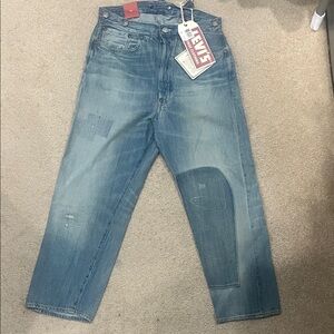 Levi's Men's Light Blue Patchwork Relaxed Jeans